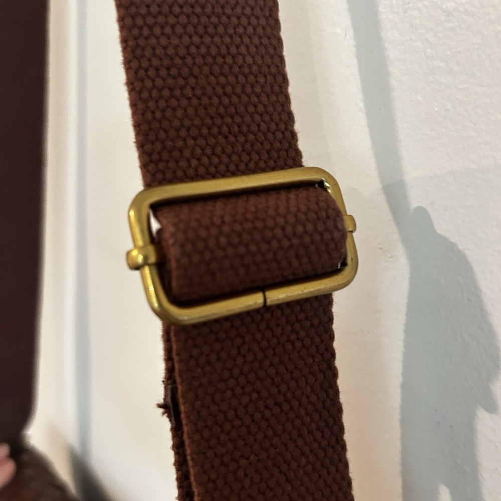 Loeffler Randall Woven Leather Shoulder Bag Brown Purse Wide Strap Adjustable - Picture 8 of 16